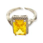 925 Sterling Silver Ring with Beautiful Yellow Stone